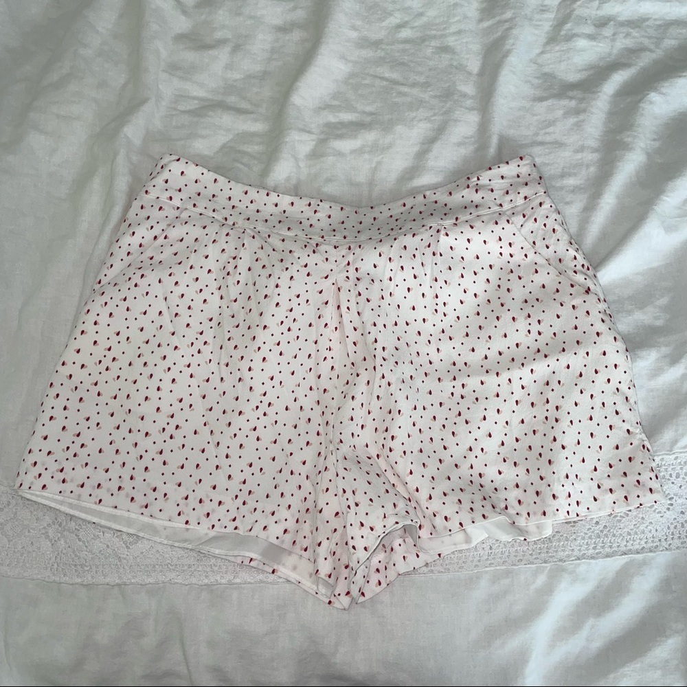 Disney By LC Lauren Conrad LARGE White Lined Shorts Pockets Elastic High Waist
